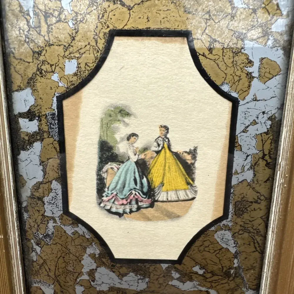 Vintage E.A. Riba Co. Gold Frame Victorian Art Hollywood Regency Rectangle NYC